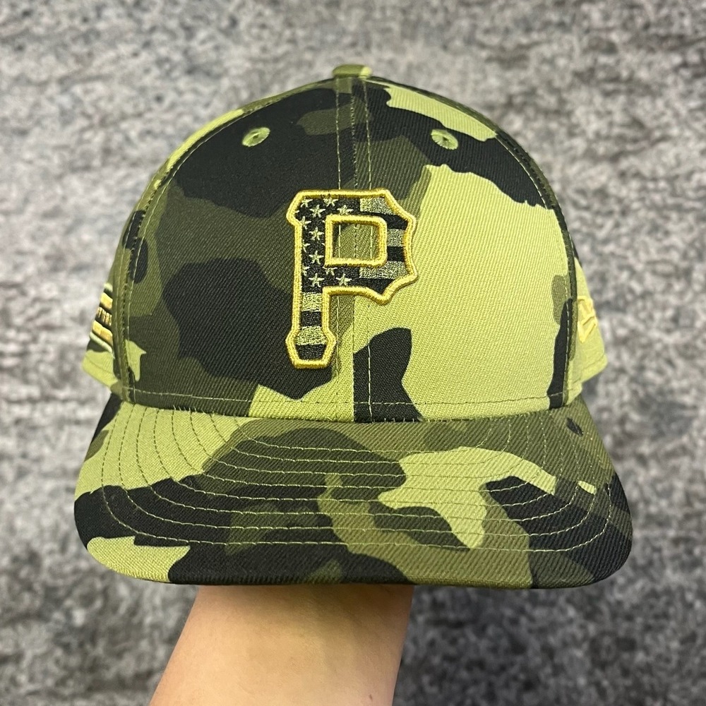 New Era 59Fifty Pittsburgh Pirates Fitted Hat Armed Forces Camo MLB Size 7 1/2